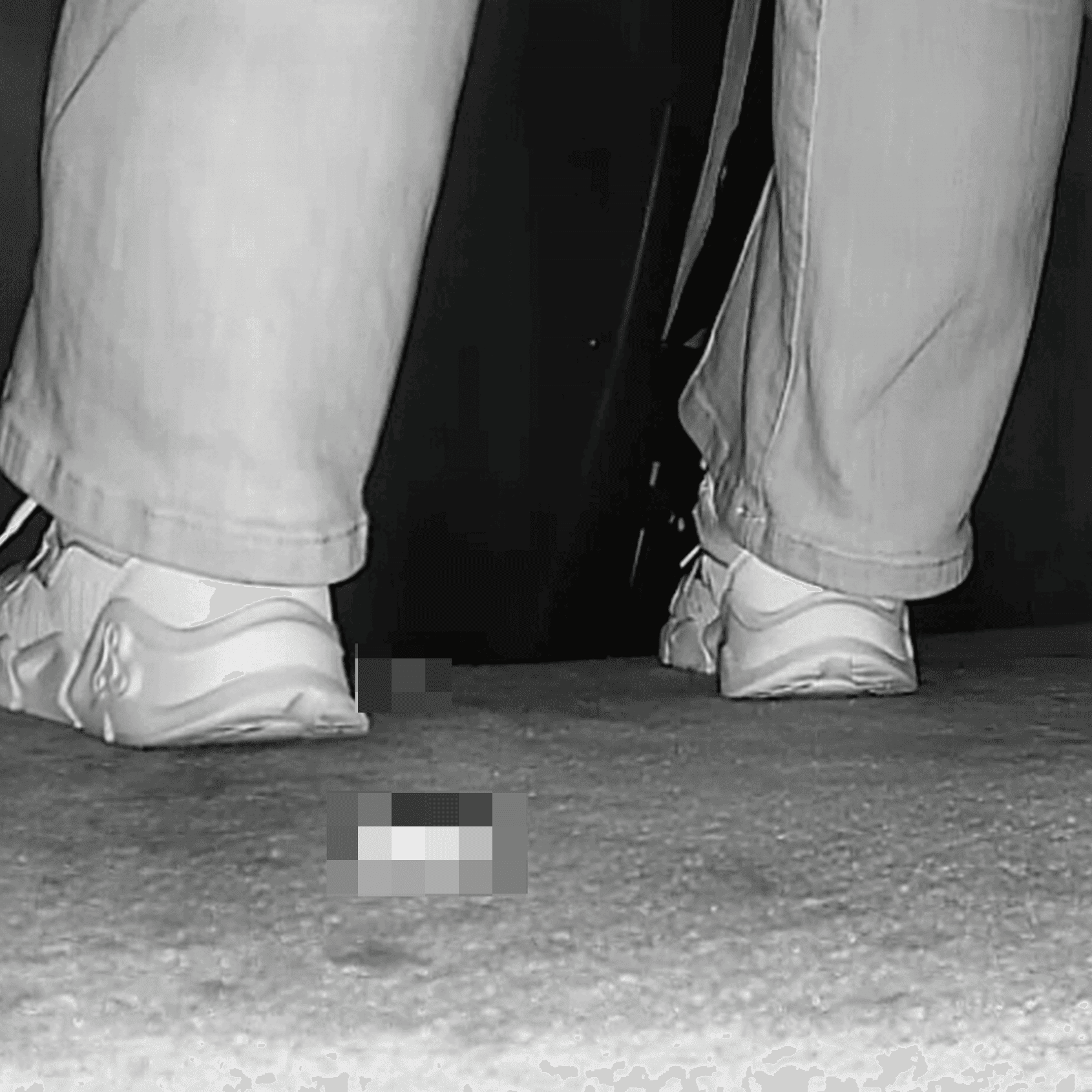 Woman in white sneakers candid crush in cinema