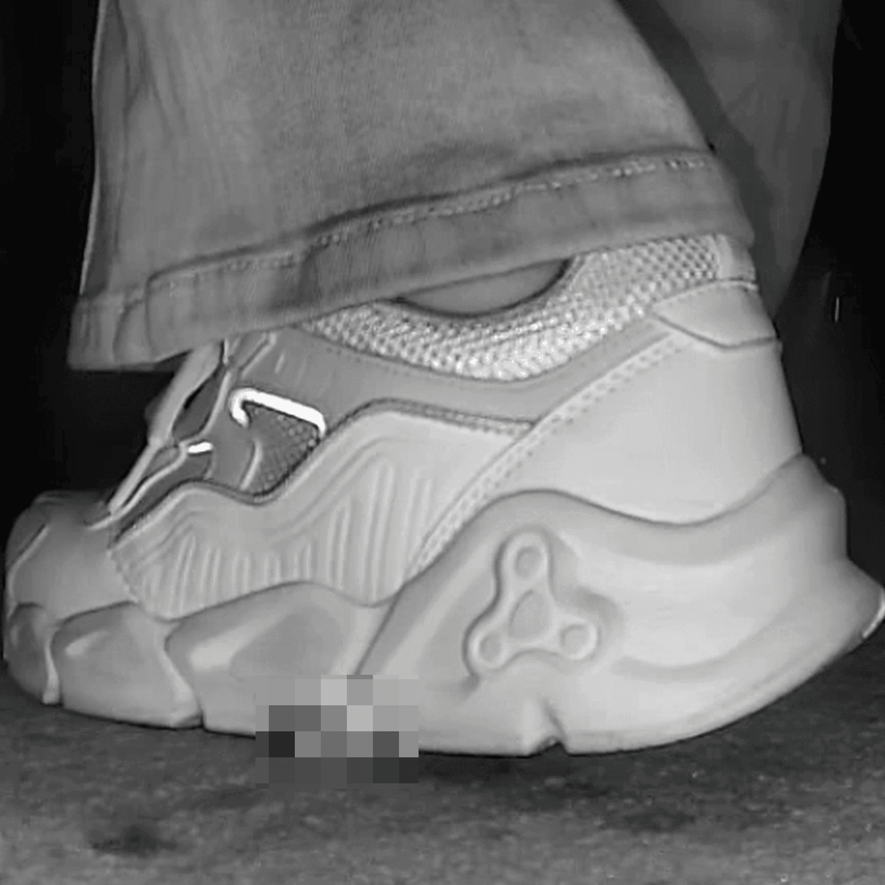 Woman in white sneakers candid crush in cinema