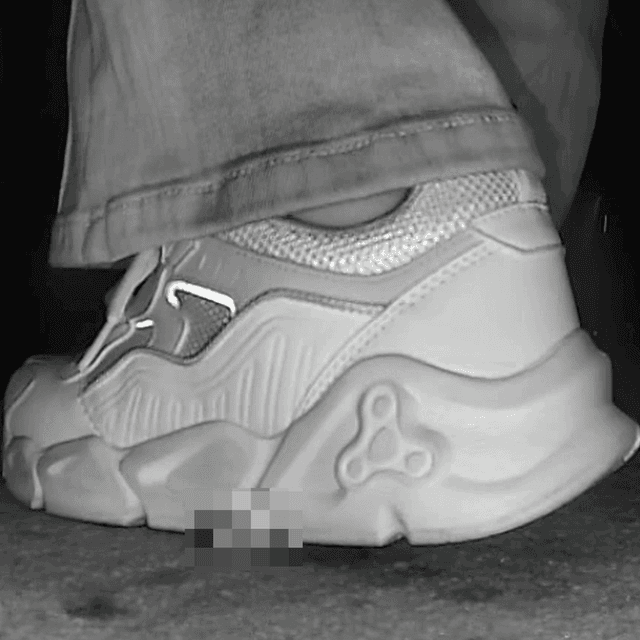 Woman in white sneakers candid crush in cinema