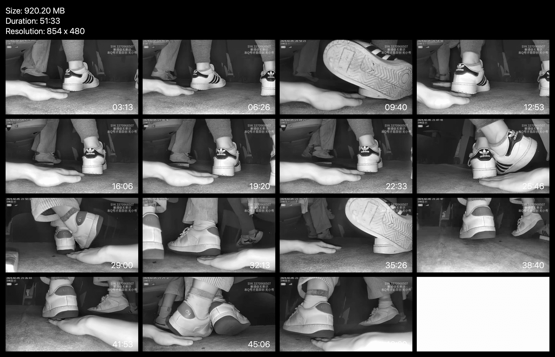 Two girls in movie theater candid hand trample with Adidas + Gucci sneakers