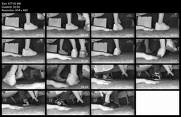 Girl in the cinema candid hand trample with sneakers and ankle boots