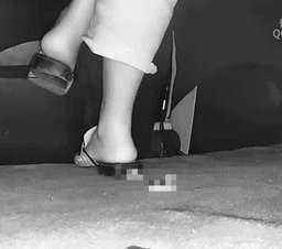 Cinema girl candid crush with slide sandals