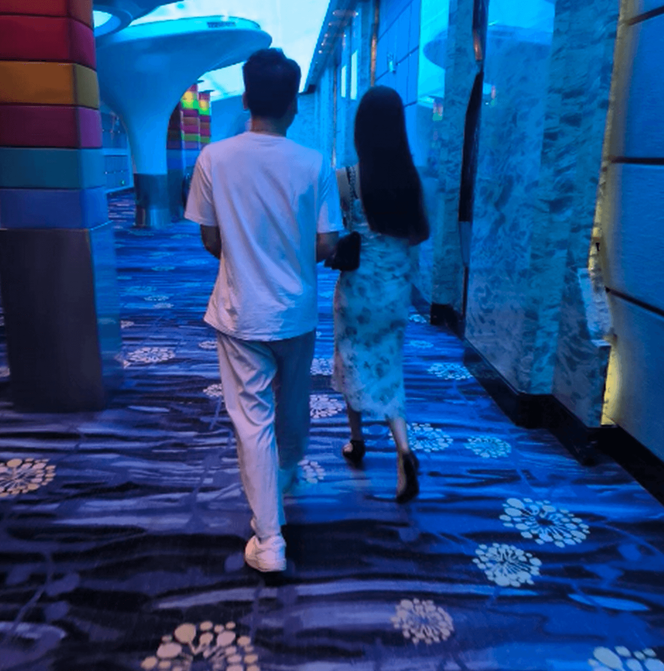 Beautiful woman in cinema candid crush with black high heels