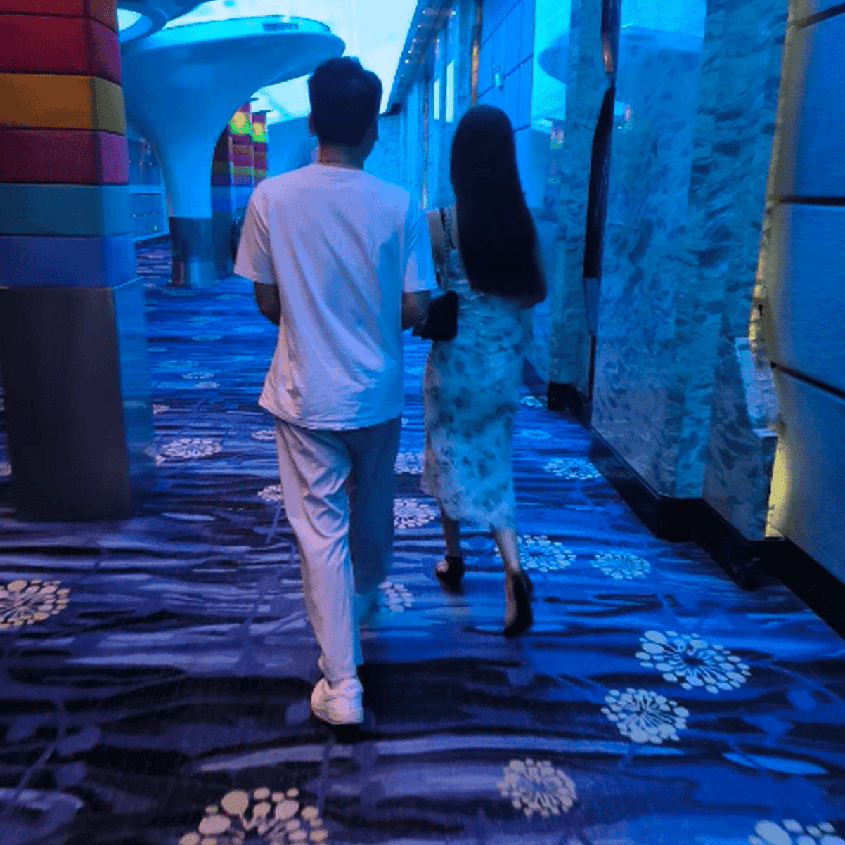 Beautiful woman in cinema candid crush with black high heels