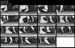 Beautiful woman in cinema candid crush with black high heels