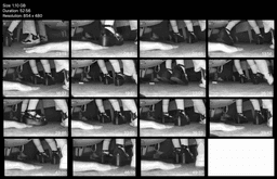 Girl in the cinema candid hand trample with white socks and Mary Jane shoes