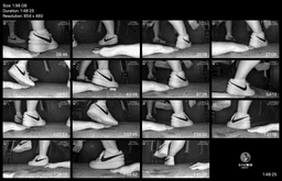 Cinema girl candid stepping on hand with Nike Air Force 1 sneakers