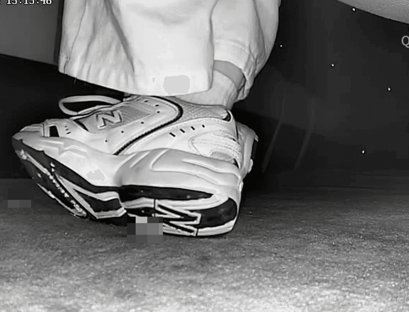 Woman in New Balance sneakers candid crush at the cinema