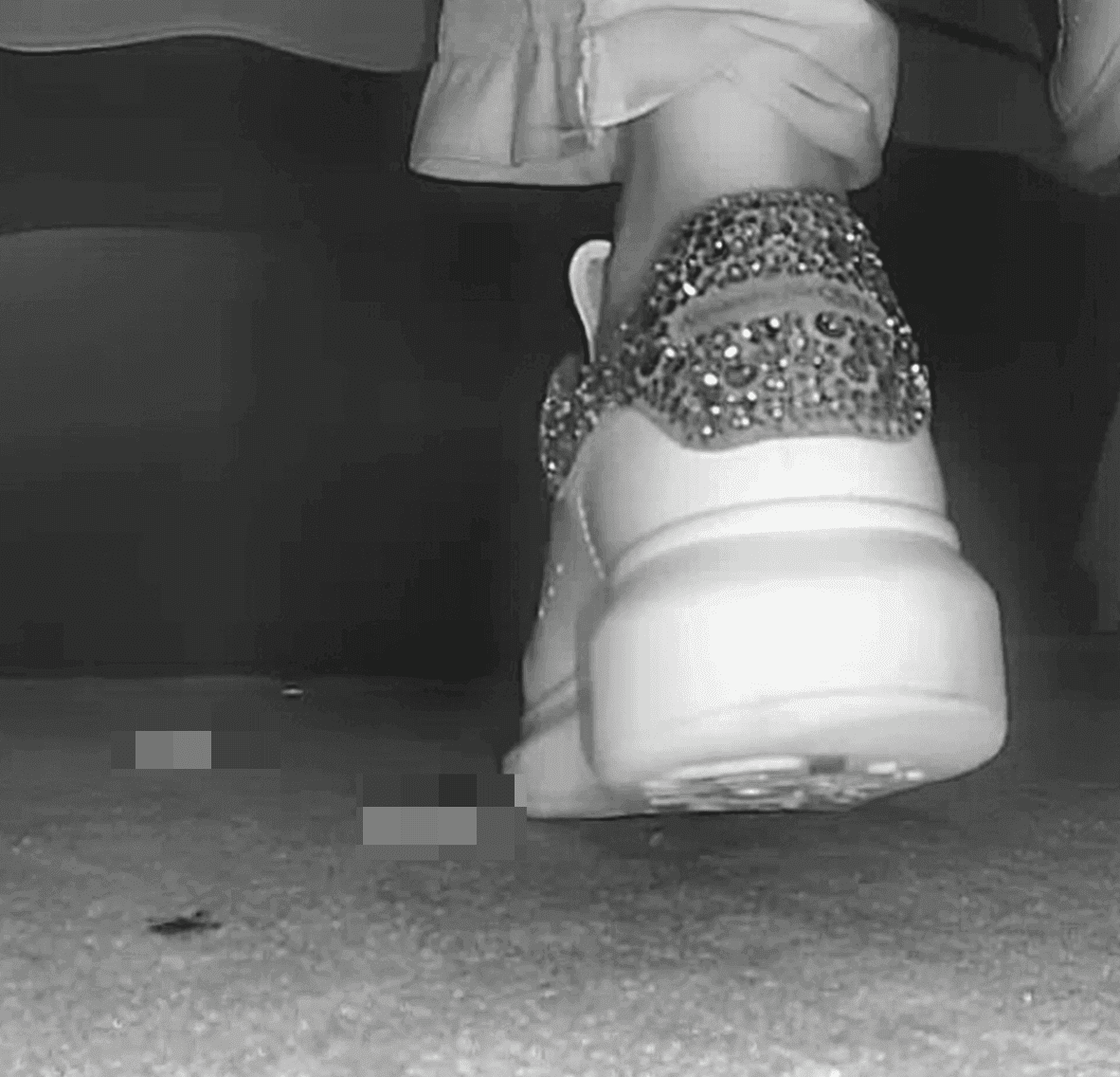 Girl in Alexander McQueen sneakers candid crush at the cinema