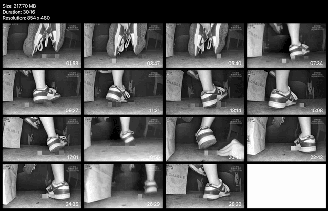 Girl at movie theater candid crush with Nike Dunks sneaker