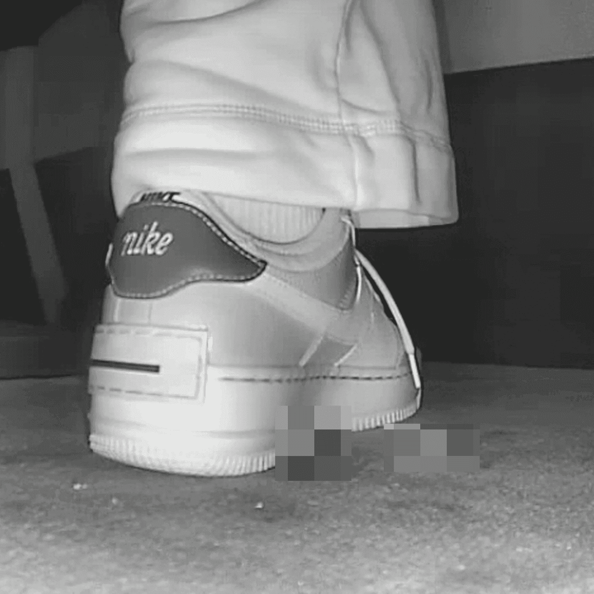 Woman in Nike sneakers candid crush at the cinema
