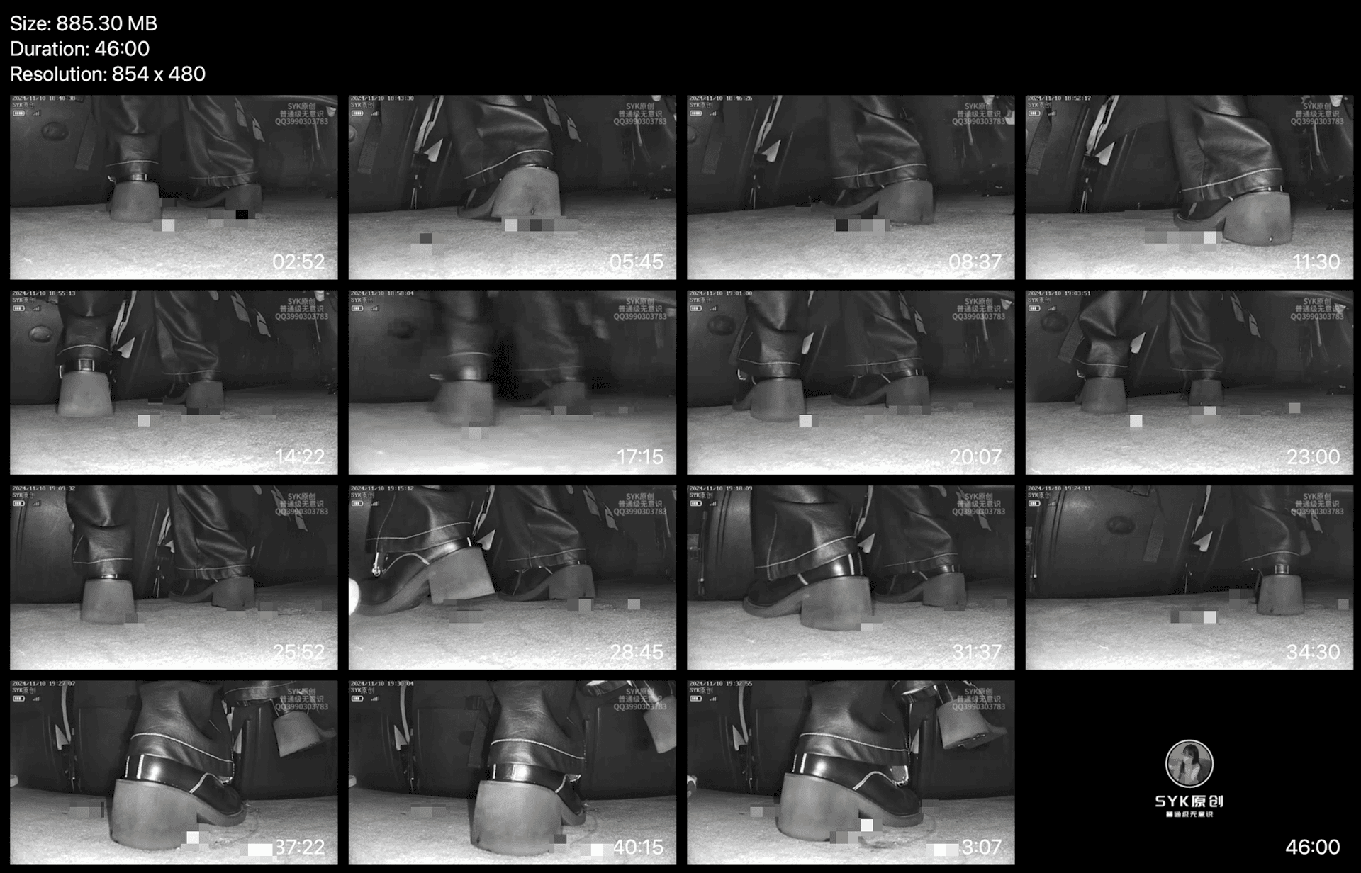 Woman in cinema candid crush with block-heeled boots