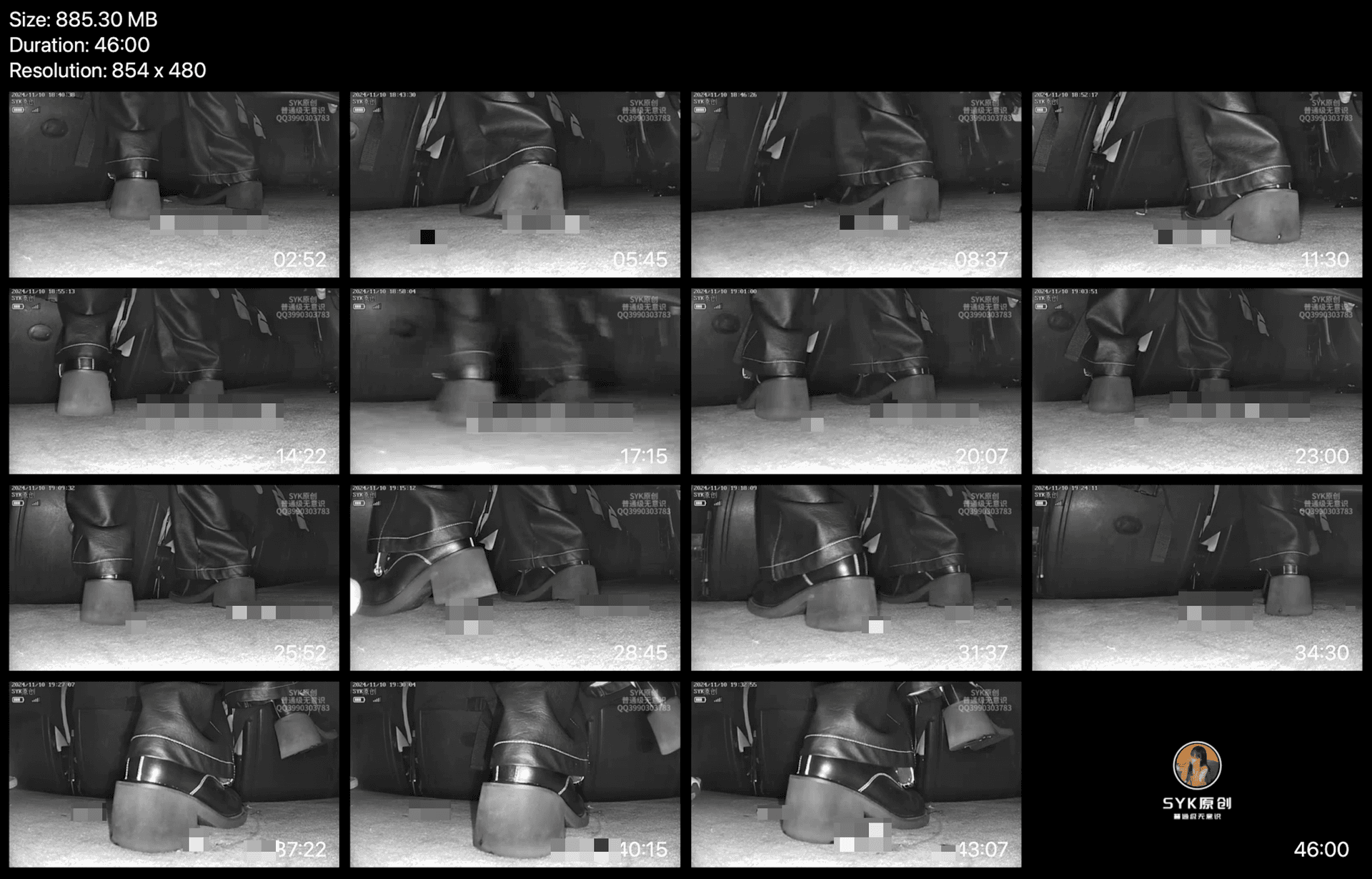 Woman in cinema candid crush with block-heeled boots