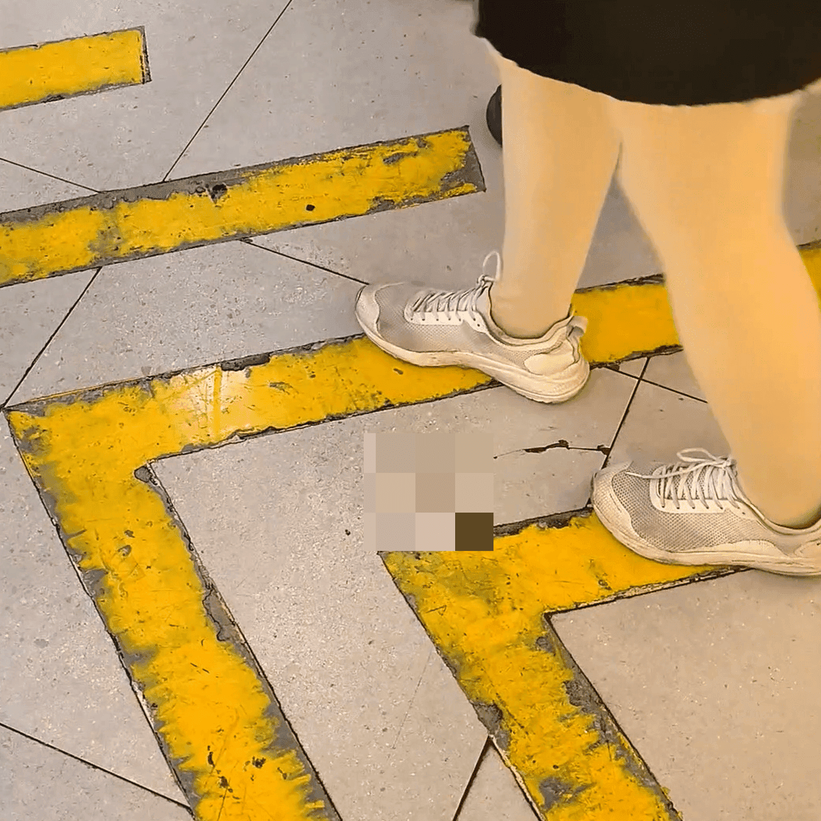 Woman in fuzzy slippers candid crush at the cinema + subway + game arcade candid crush