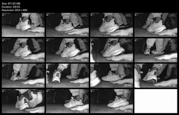 Cinema young girl candid hand trample with Nike running shoes