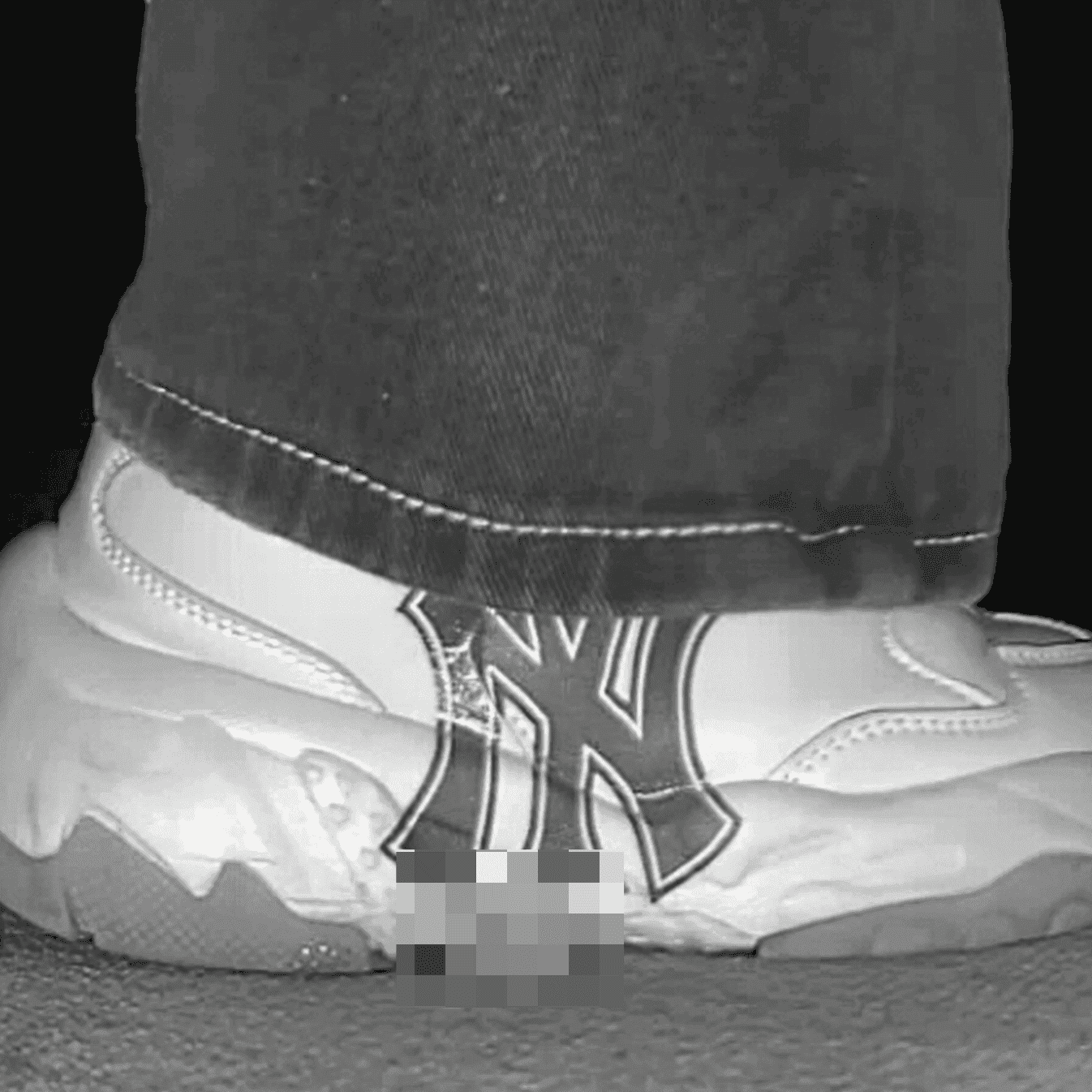 Woman in MLB sneakers candid crush in cinema