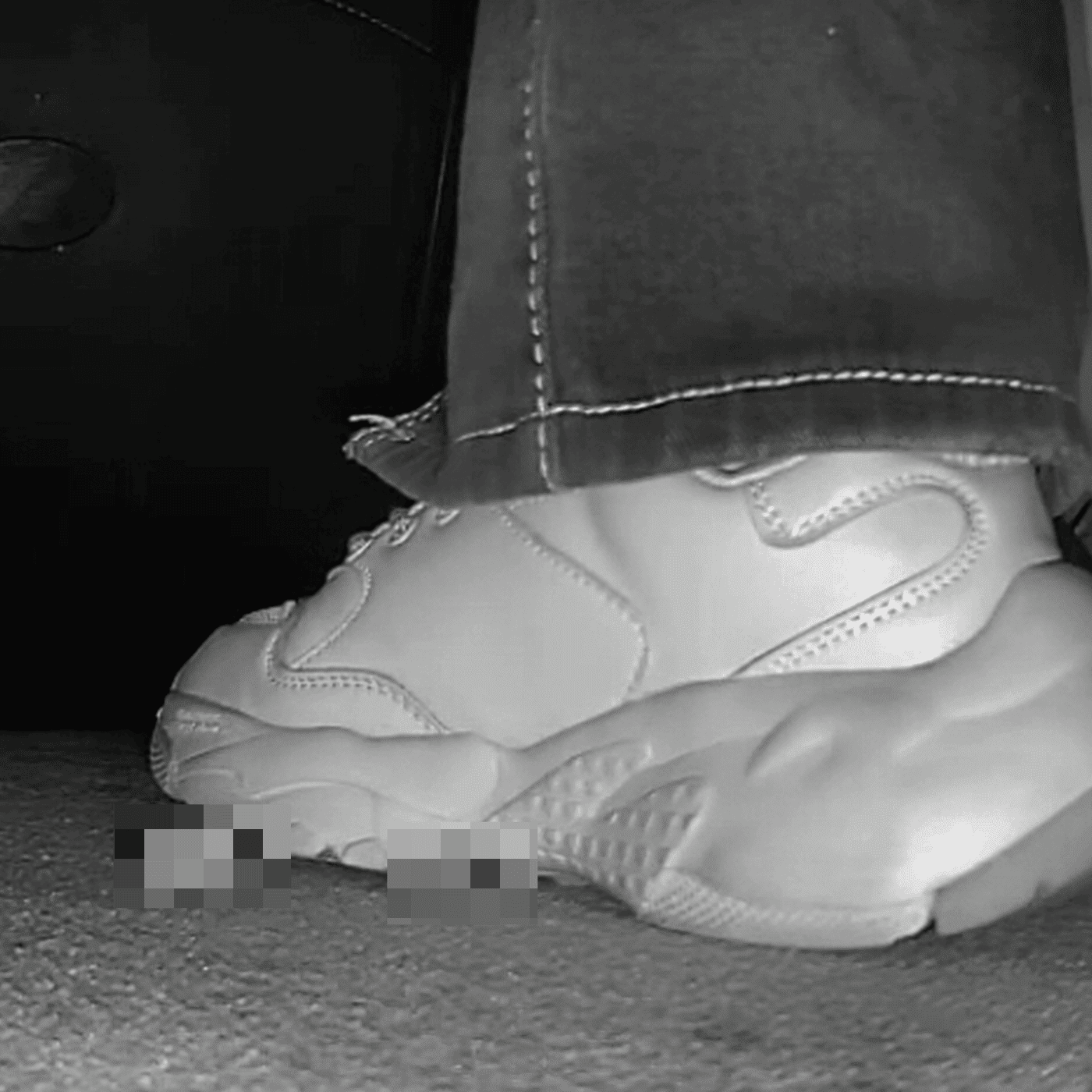 Woman in MLB sneakers candid crush in cinema