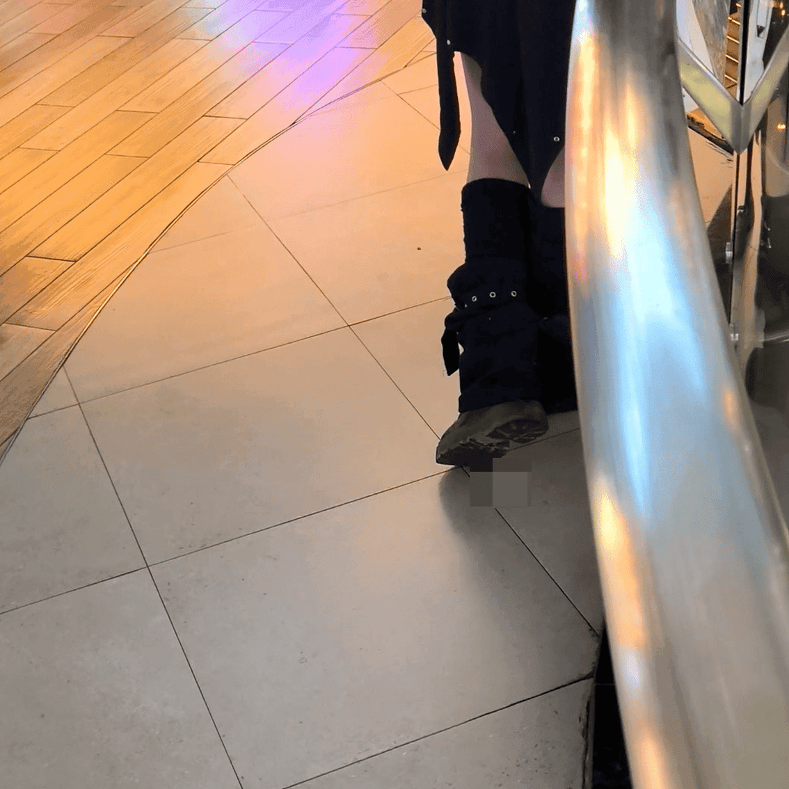 Shopping mall aisle passing women candid crush + Lady next seat in sneakers candid crush