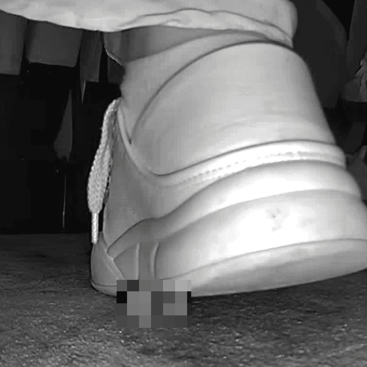 Woman in skirt and white sneakers candid crush in the cinema