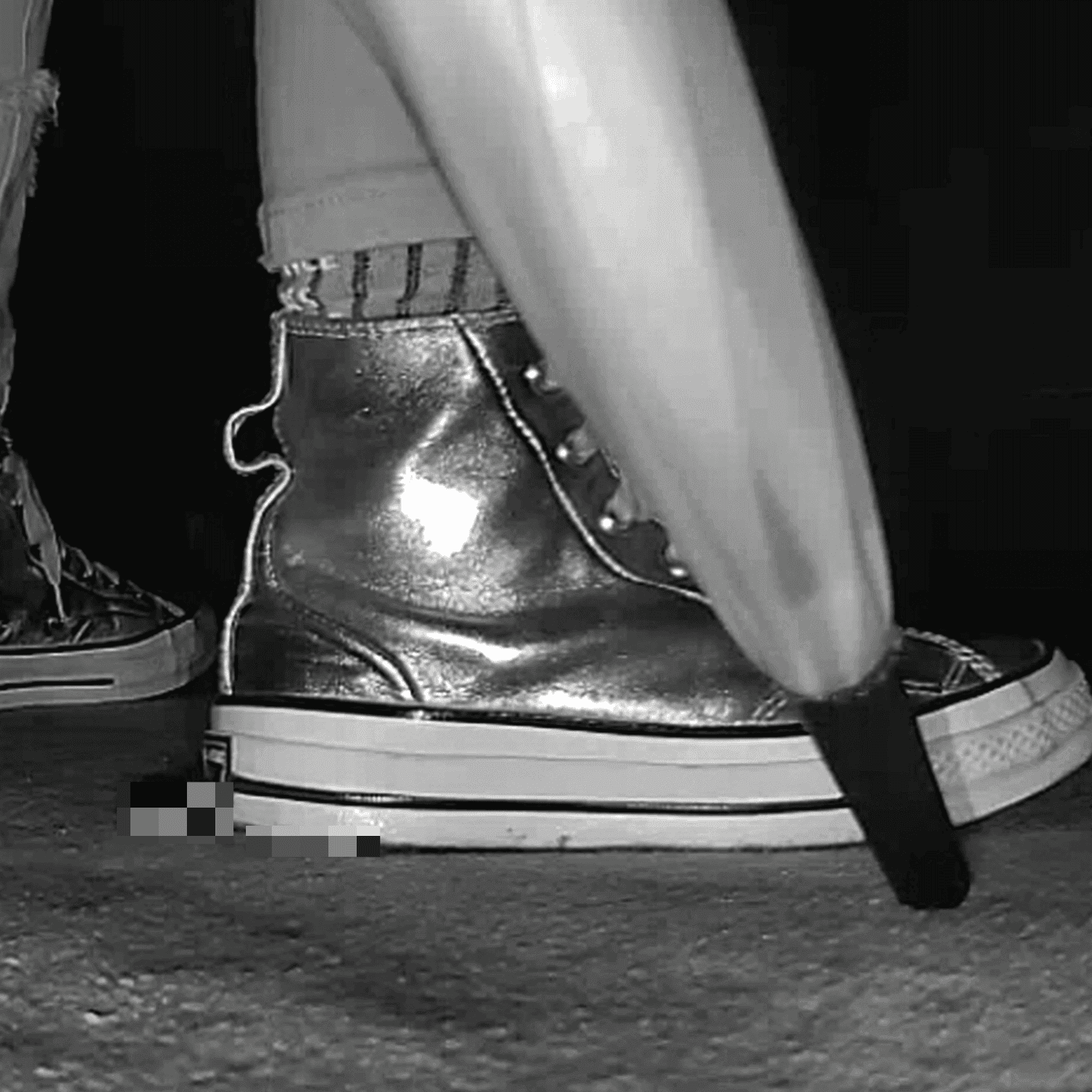 Woman in silver Converse candid crush at the cinema