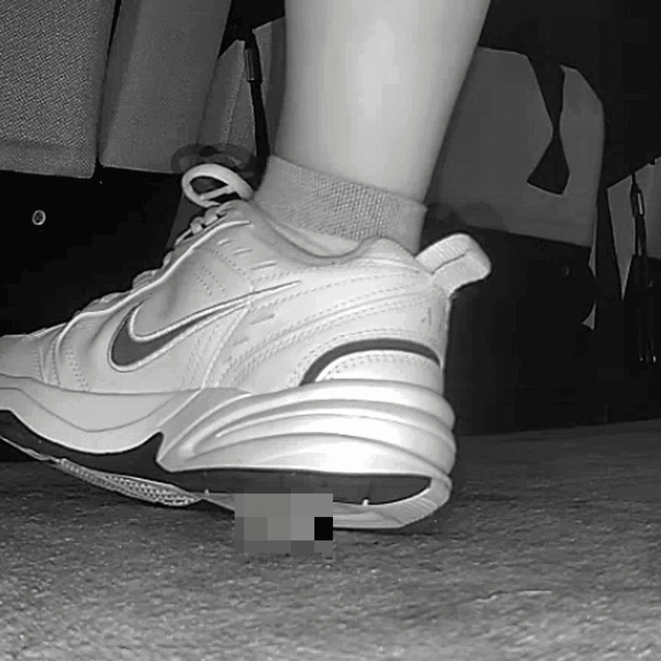 Woman in Nike Air sneakers candid crush at the cinema