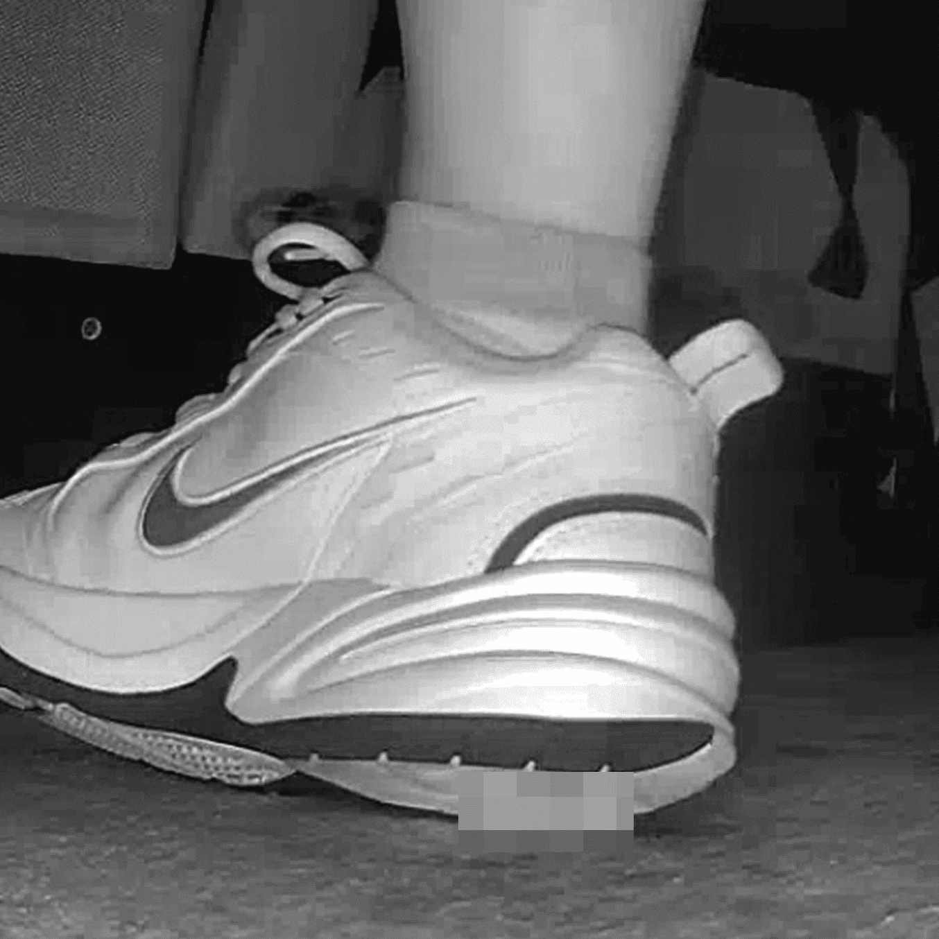 Woman in Nike Air sneakers candid crush at the cinema