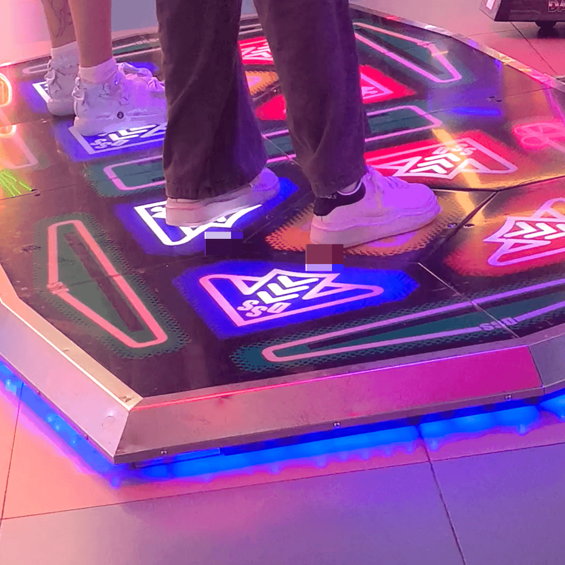 Dance machine two pretty girls in McQueen sneakers and leather shoes candid crush