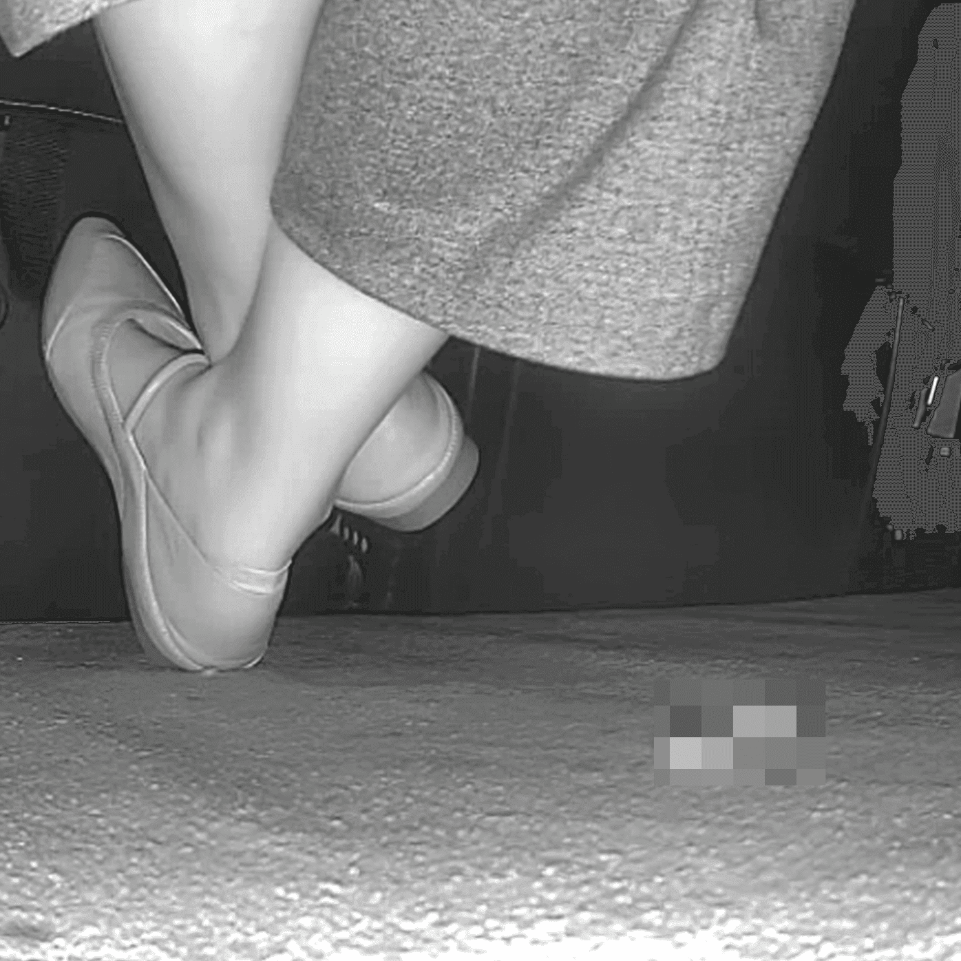 Woman in flats candid crush at the cinema