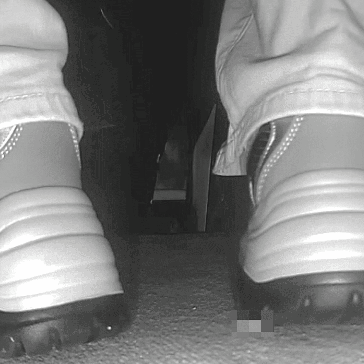 Woman in sneakers candid crush at the cinema