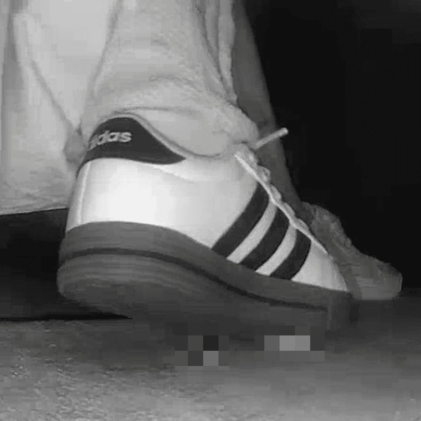 Cinema woman in a dress and Adidas sleek shoes candid crush