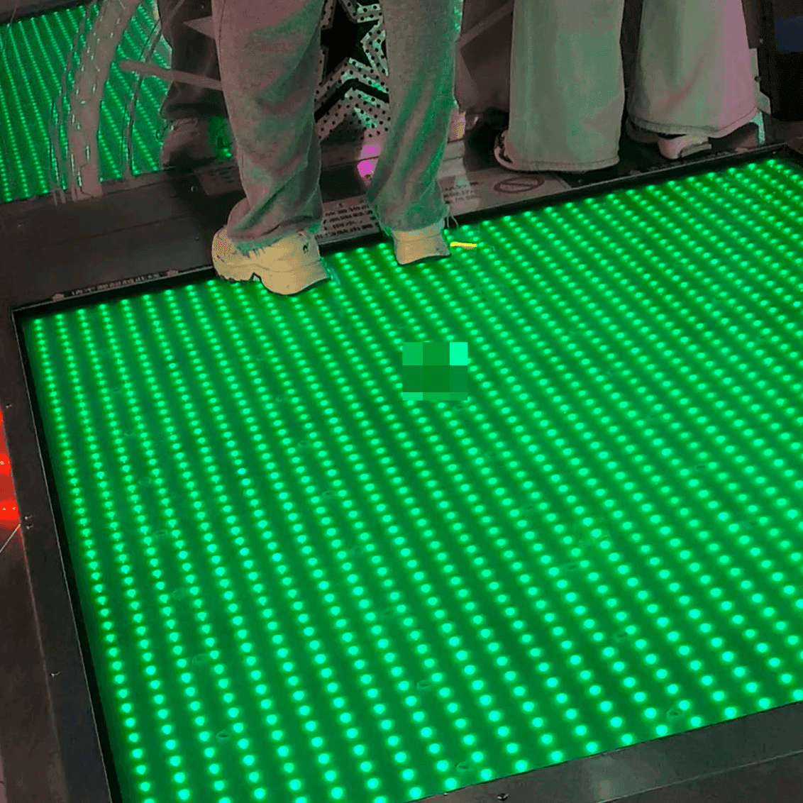 Game arcade dance machine and basketball shooting game woman candid crush with sneakers
