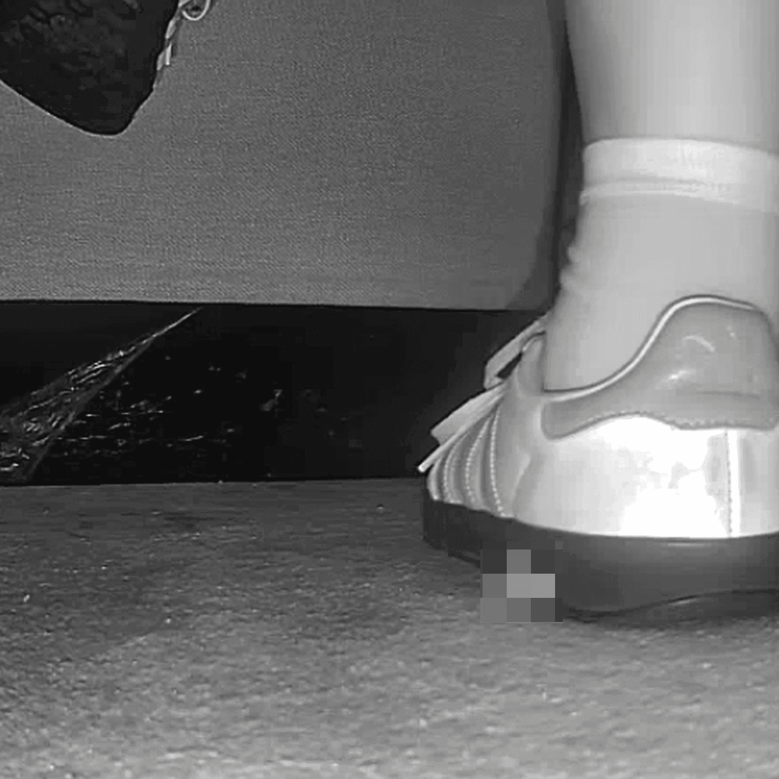 Woman in cinema candid crush with Adidas Samba sneakers