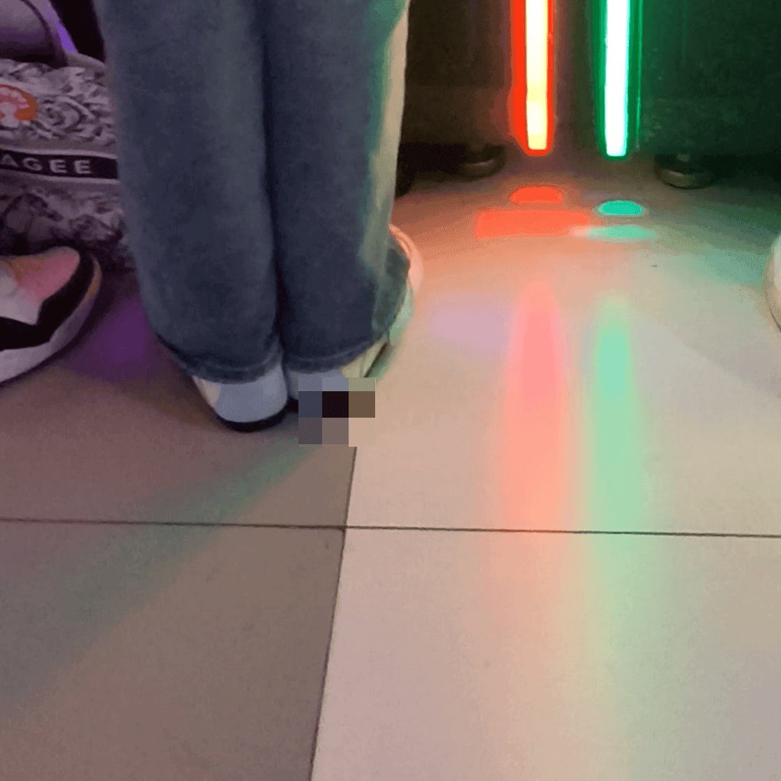 Game arcade woman candid crush + Dance machine woman in calf socks and sneakers candid crush