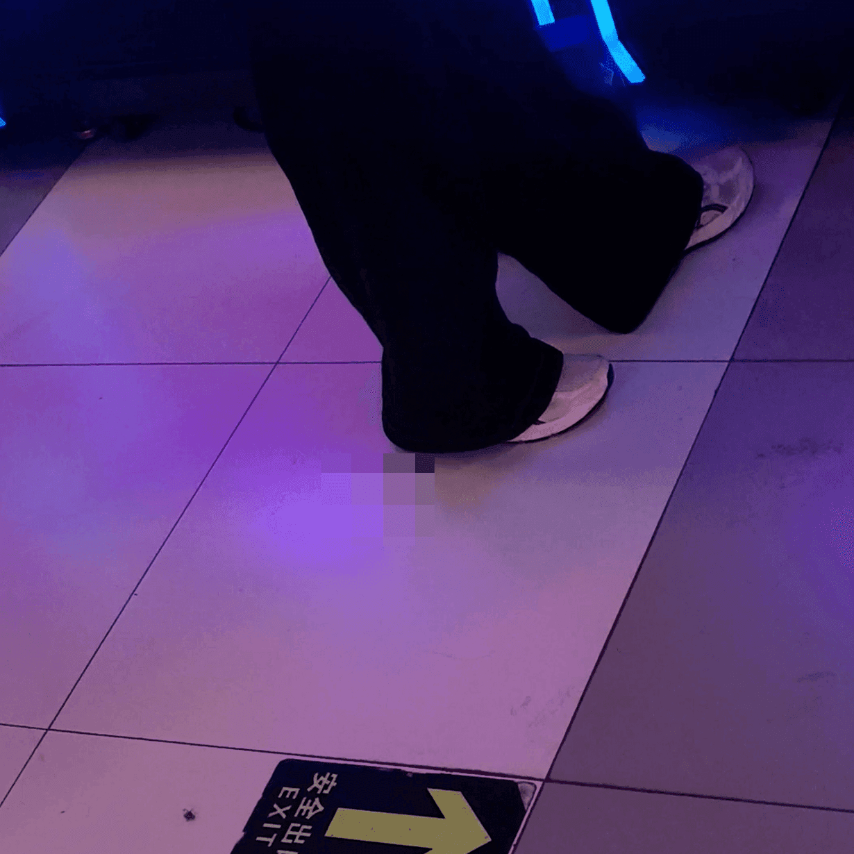 Game arcade woman repeatedly candid crush with sneakers and leather shoes while playing the basketball shooting game