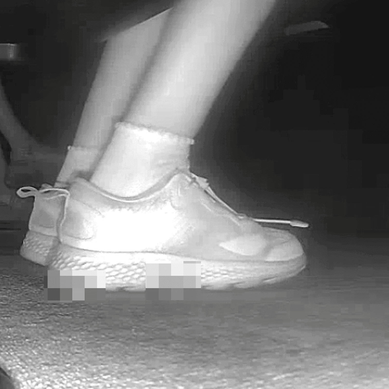 Young lady in sneakers candid crush at the cinema