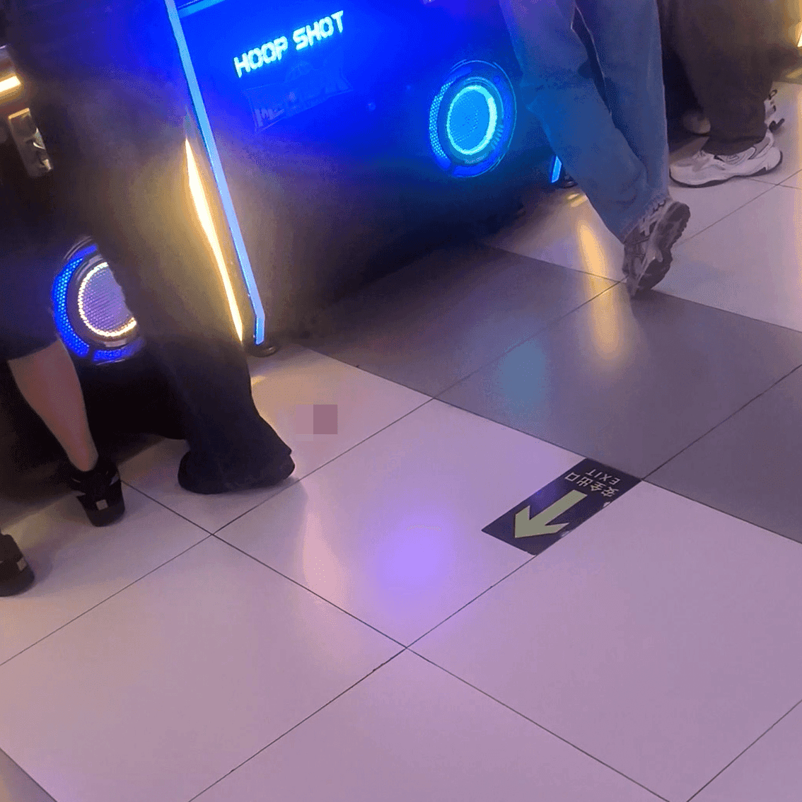 Game arcade leather shoes + Outdoor plaza women in chunky heels and boots candid crush
