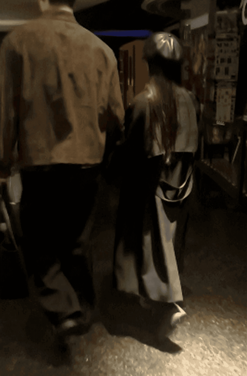 Cinema woman in black knee-high boots candid crush