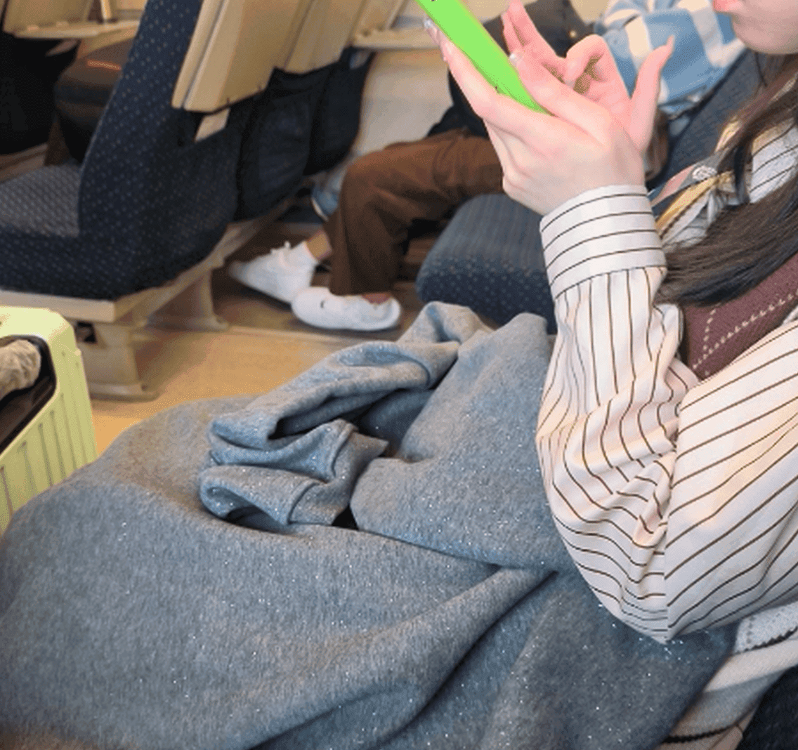 Girl in train wearing white high heels candid steps on foot