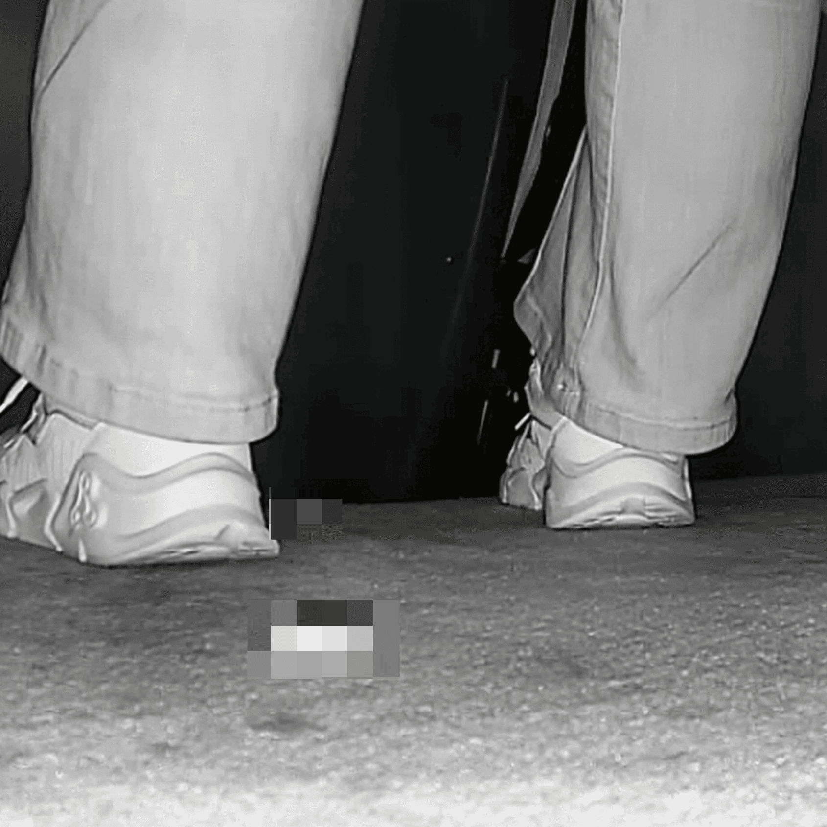Woman in white sneakers candid crush in cinema