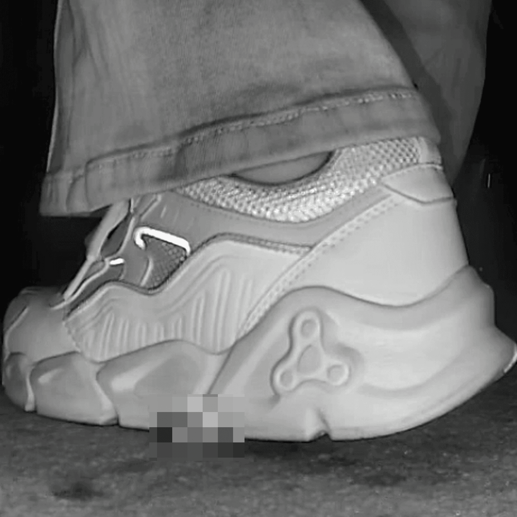 Woman in white sneakers candid crush in cinema