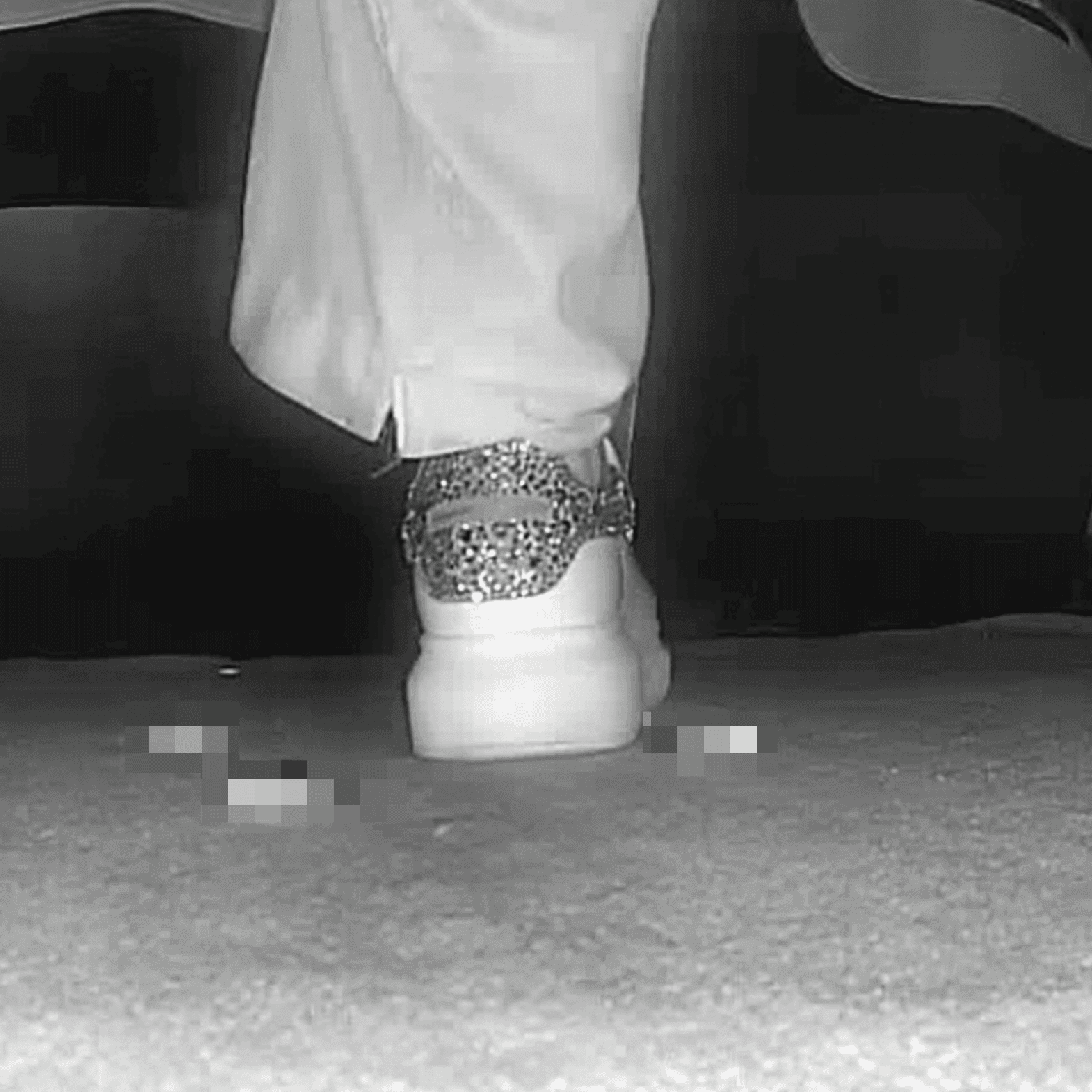 Girl in Alexander McQueen sneakers candid crush at the cinema