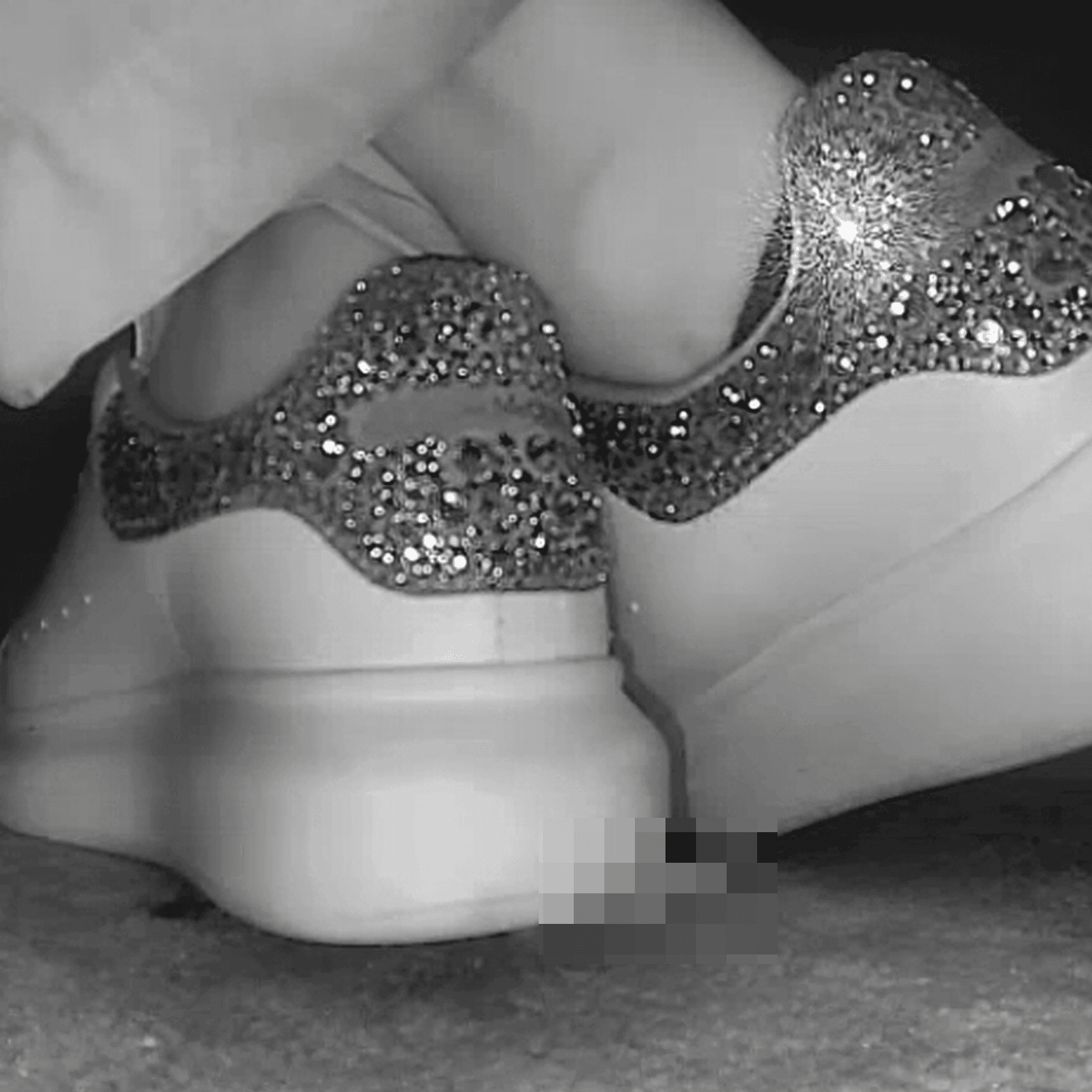 Girl in Alexander McQueen sneakers candid crush at the cinema