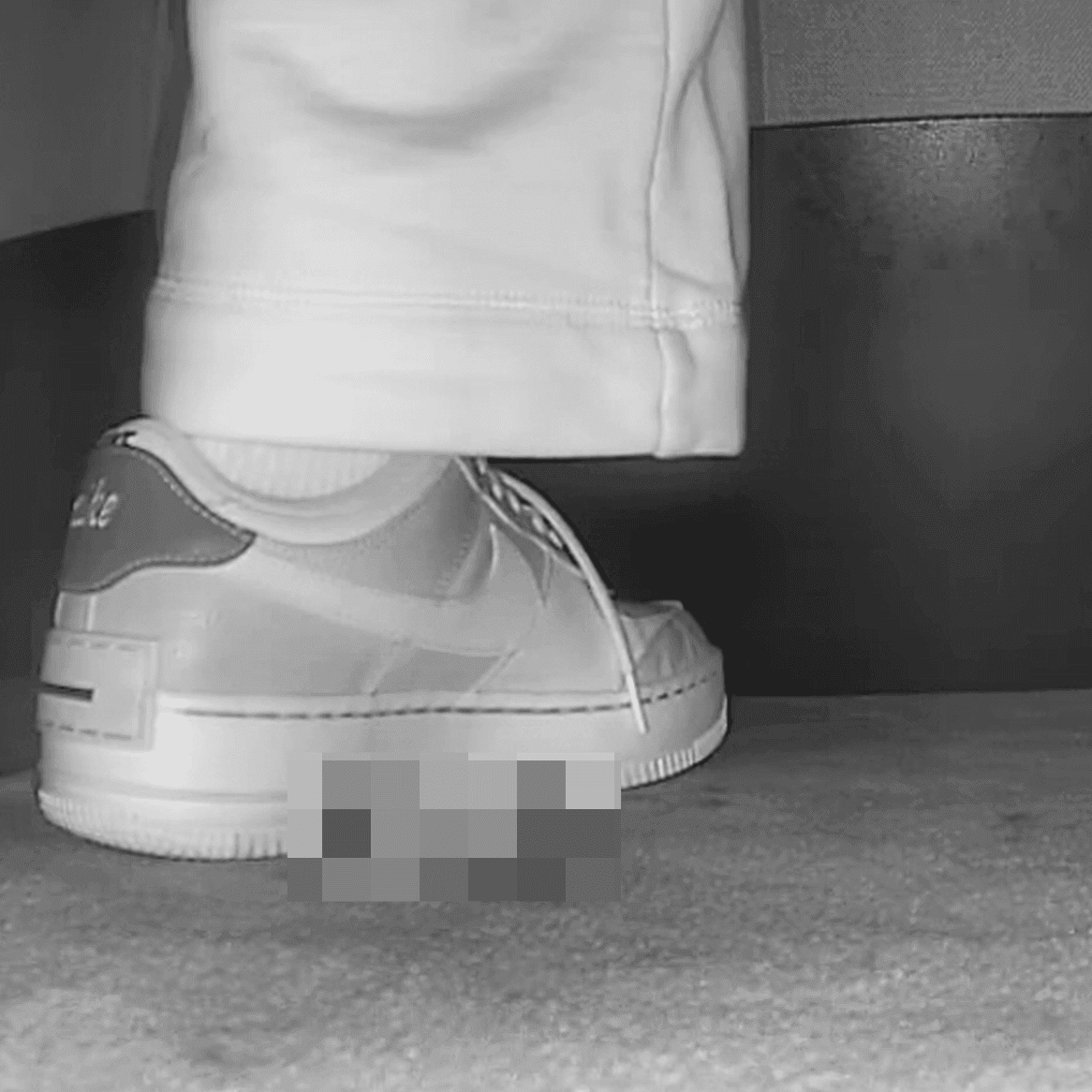 Woman in Nike sneakers candid crush at the cinema