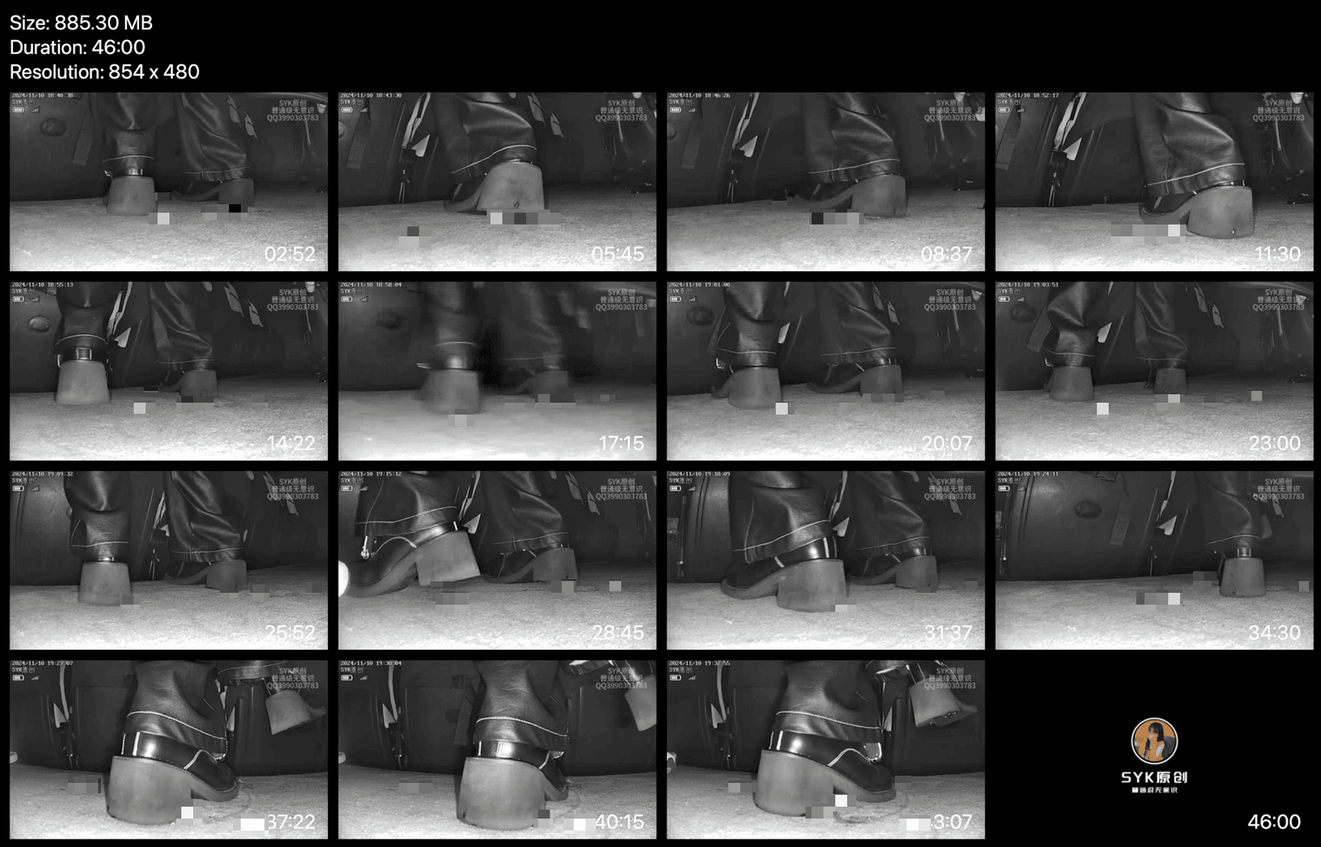 Woman in cinema candid crush with block-heeled boots