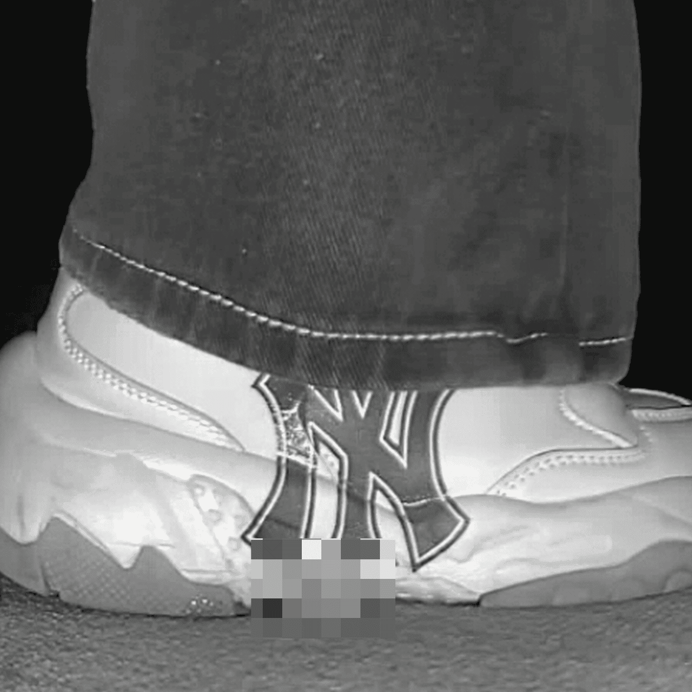 Woman in MLB sneakers candid crush in cinema