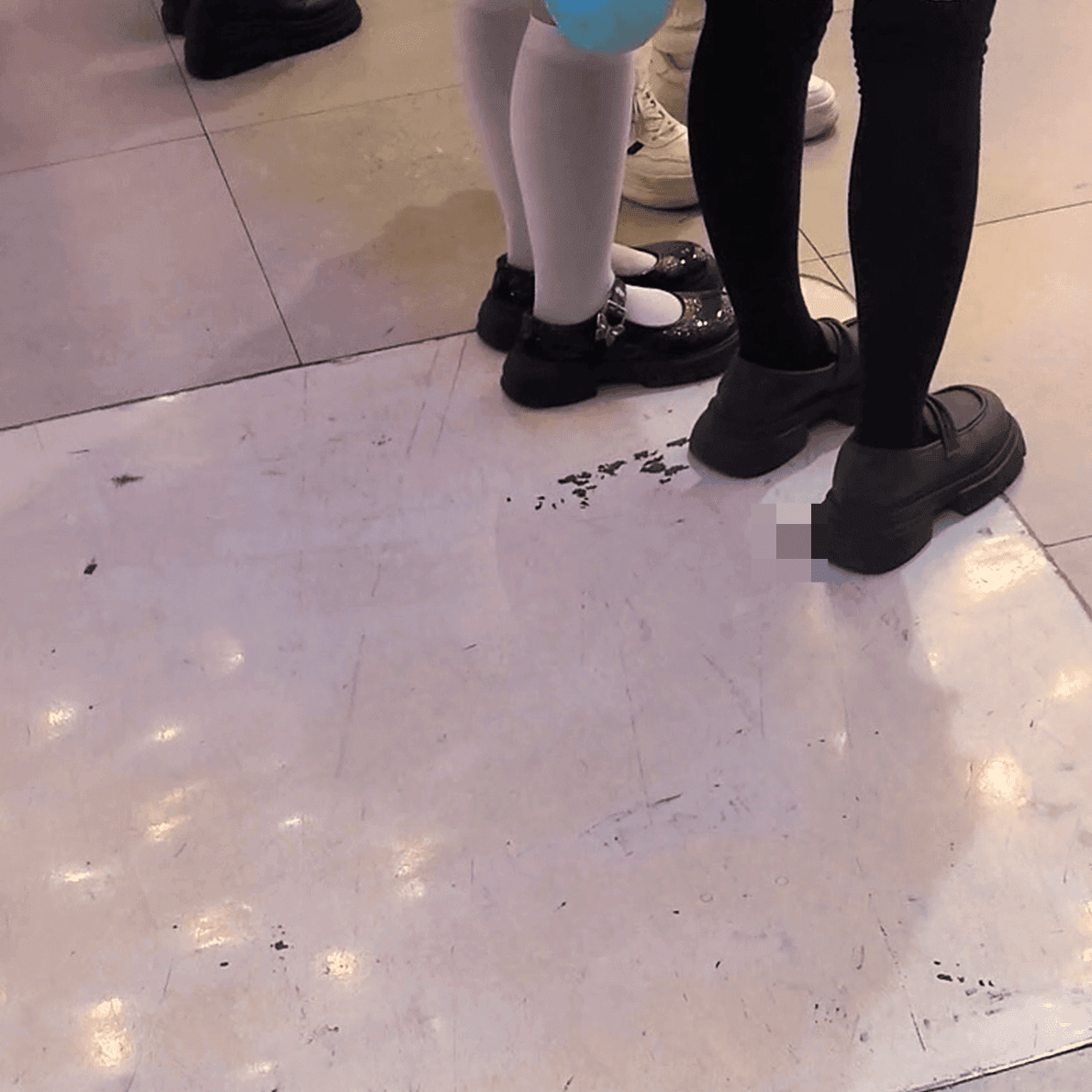 Anime convention girl black ankle boots candid crush + Cosplay girl leather shoes candid crush