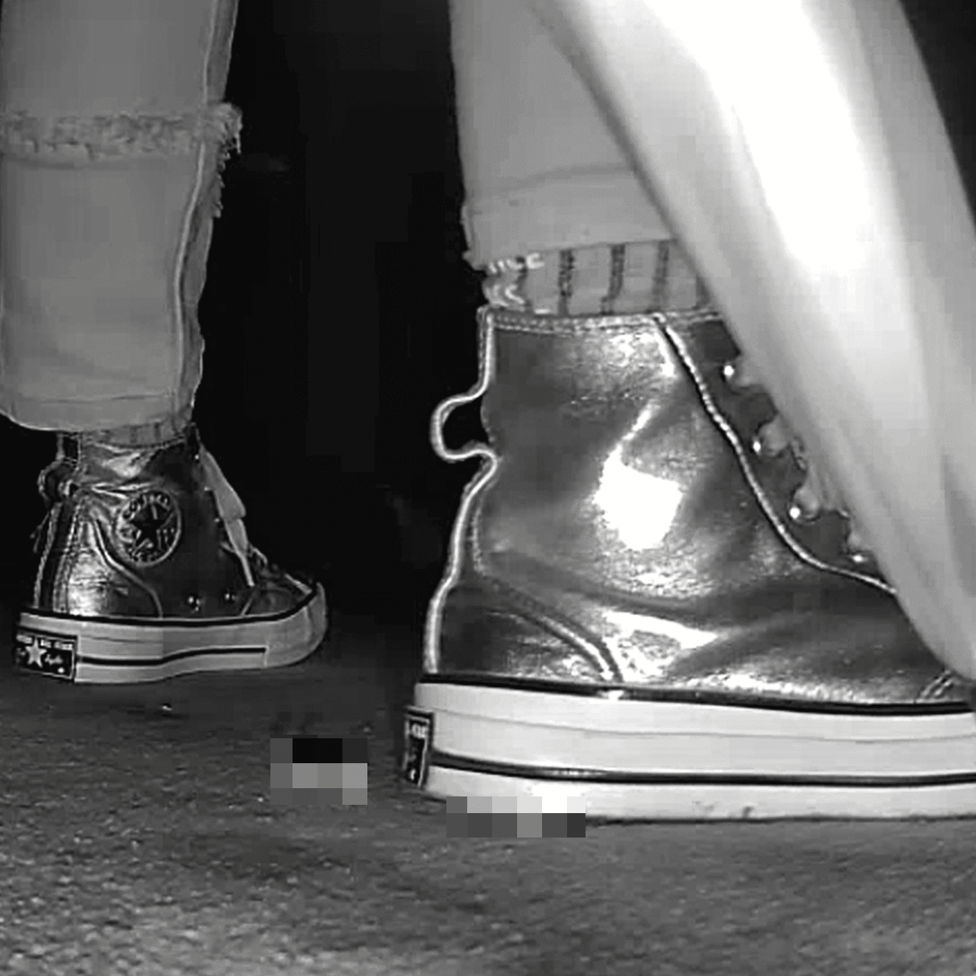 Woman in silver Converse candid crush at the cinema