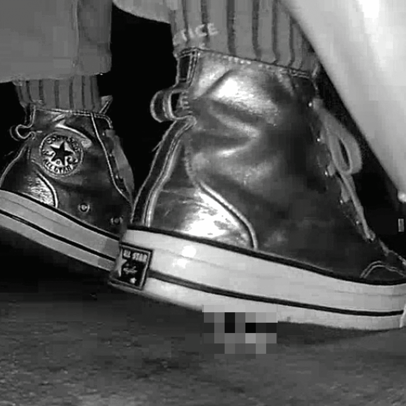 Woman in silver Converse candid crush at the cinema