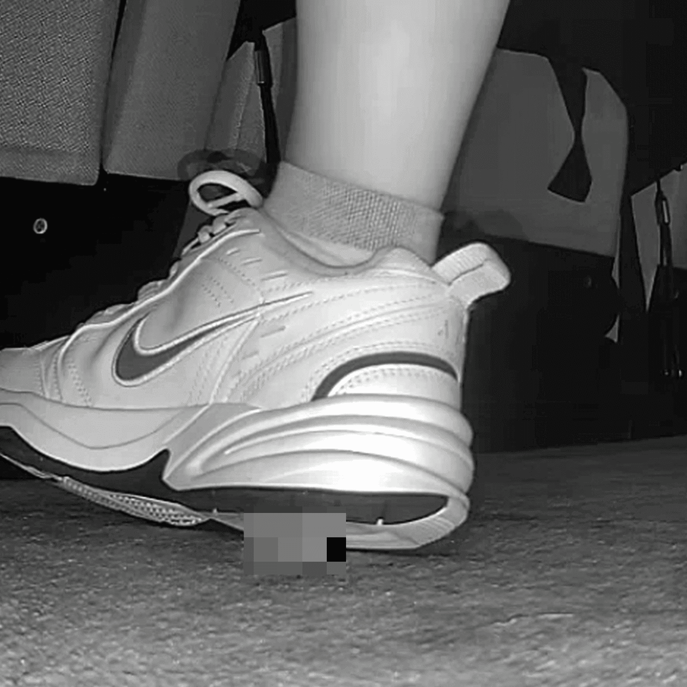 Woman in Nike Air sneakers candid crush at the cinema