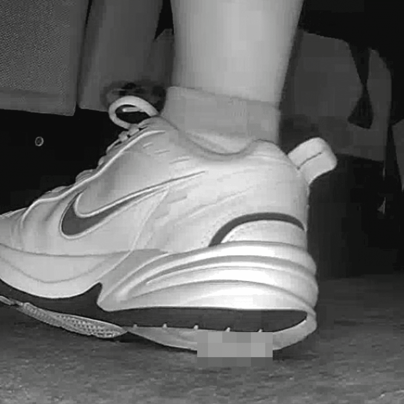 Woman in Nike Air sneakers candid crush at the cinema